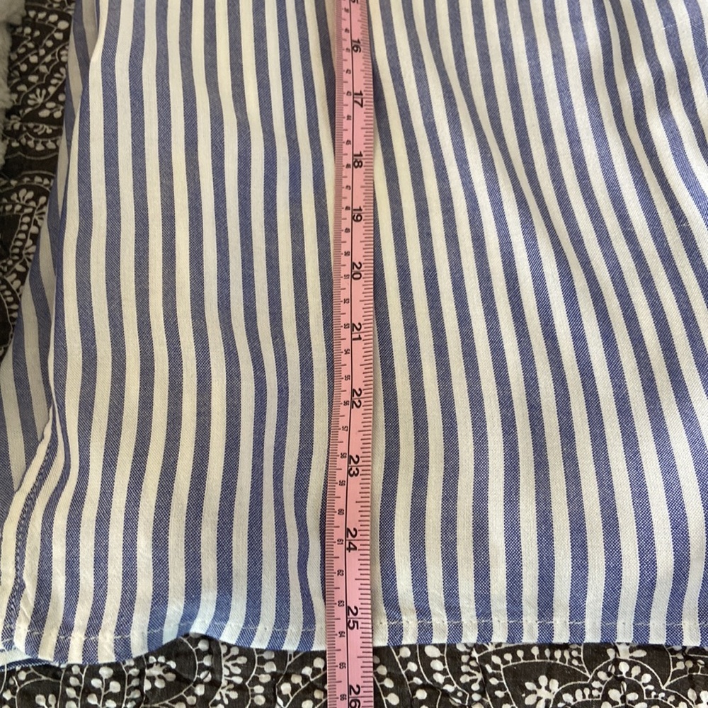 Love Tree Blue & White Stripe Button Down Blouse Size S NWOT - Picture 12 of 13